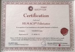 Certification HI-MACS